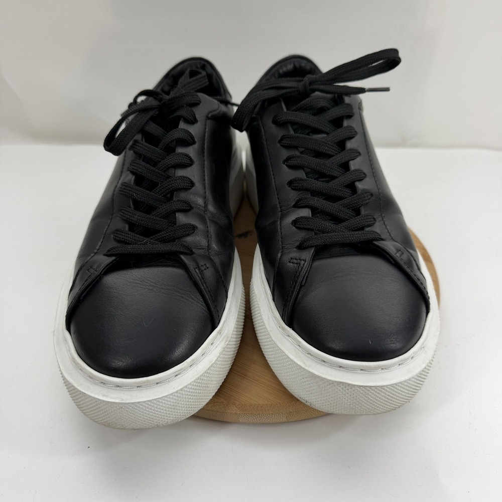 ARNE Shoes Mens 8 Black Leather Low Top Lace Up Essential Trainers Sneakers - Picture 2 of 10